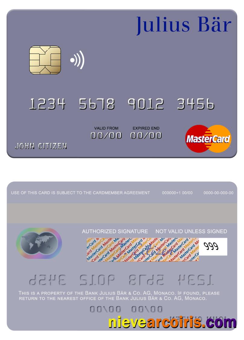 Monaco Julius Bär & Co. AG bank mastercard